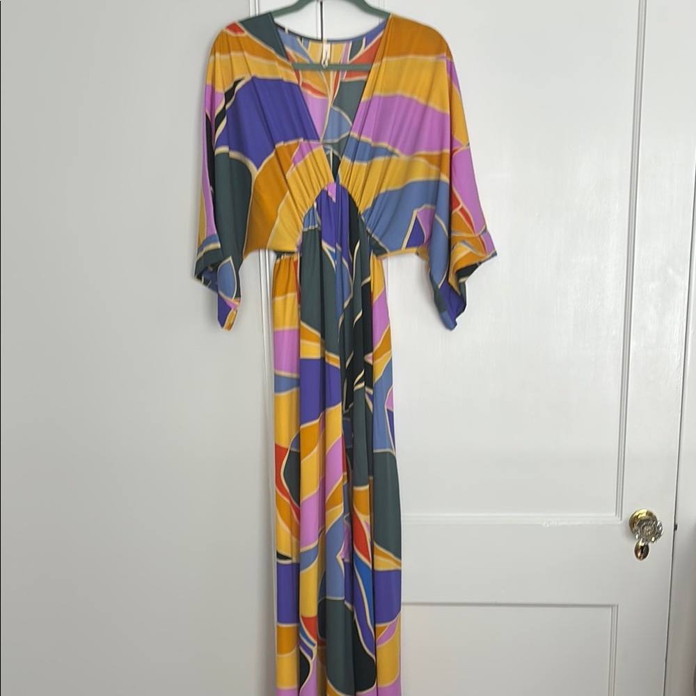 Tyche Multicolor Abstract Maxi Dress